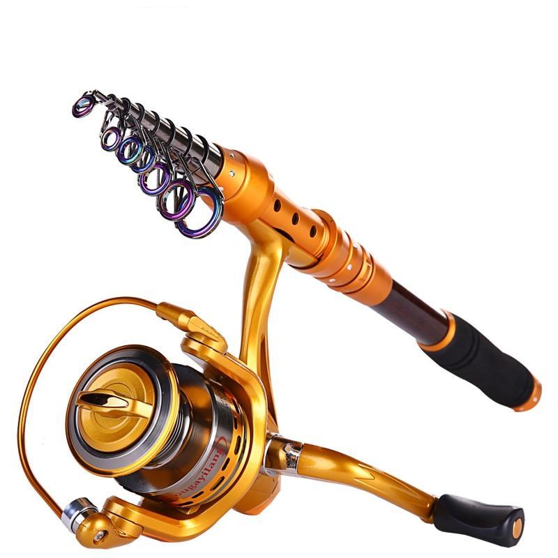 Fishing Rod Reel Combo Kit Carbon Fiber Telescopic