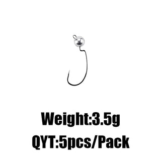 Steel Hook Crank 5PCS Fishing Hooks Lead